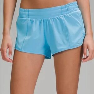 Lululemon Hotty Hot Low Rise 4in Short Cyan Blue